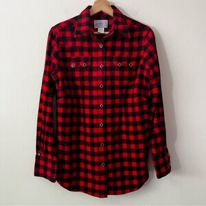 Rockmount Plush Red & Black‎ Buffalo Check Flannel Western Shirt size medium